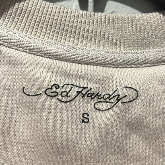 Ed Hardy Graphic Sweatshirt with Floral and Koi Design - Picture 2 of 4